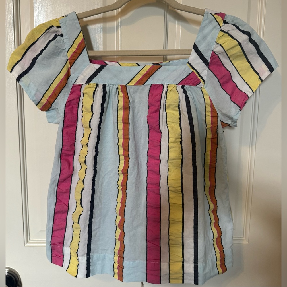 NWT J. Crew Square Neck Multicolored Striped Top